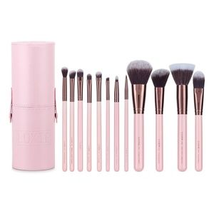 Luxie Rose Gold Makeup Brush Set 12 brushes + case
